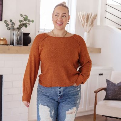 Don't Be Difficult Burnt Orange Pullover Sweater sold by Boujee Boutique