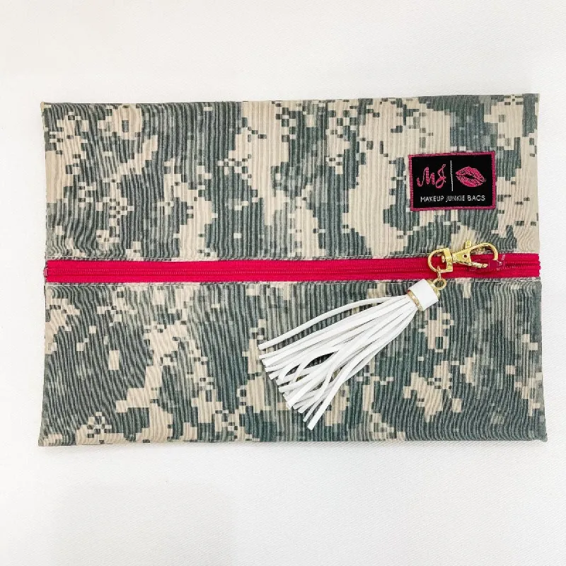 Combat Camo Medium Makeup Junkie Bag sold by Boujee Boutique