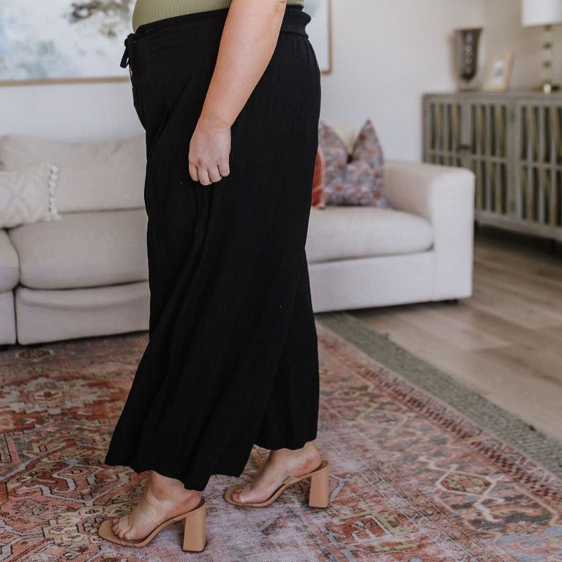 Modern Classic Wide Leg Crop Pants in Black sold by Boujee Boutique product image thumbnail 5
