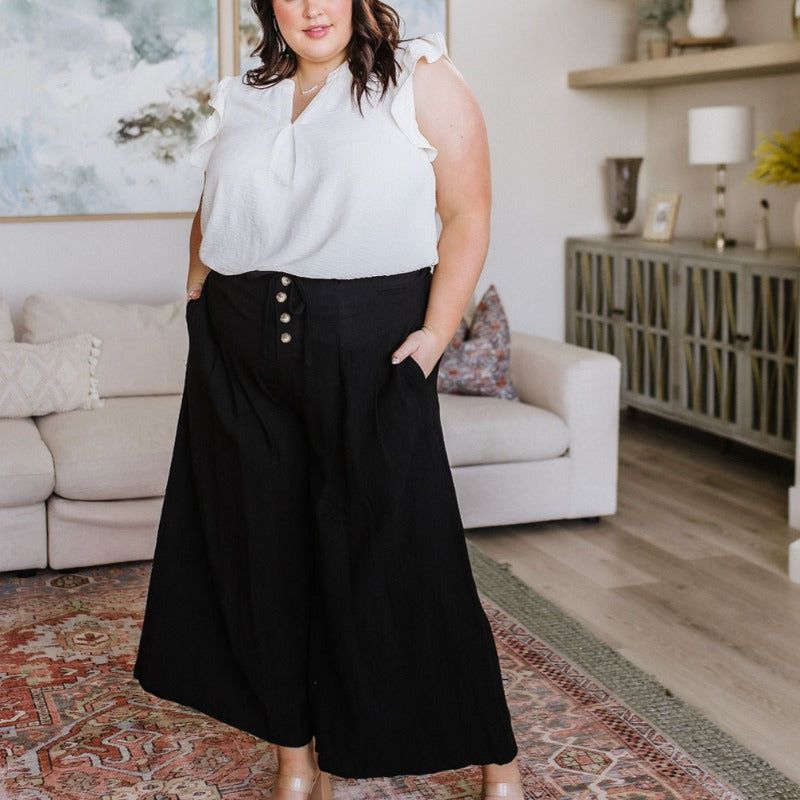 Modern Classic Wide Leg Crop Pants in Black sold by Boujee Boutique product image thumbnail 2