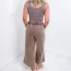 Mocha Acid Wash Wide Leg Palazzo Sweatpants sold by Boujee Boutique