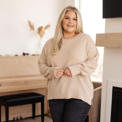 Terrifically Textured Sweater in Mocha sold by Boujee Boutique