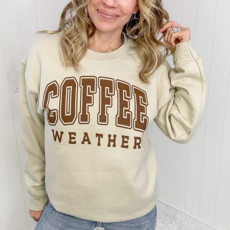 Taupe Coffee Weather Crewneck Sweatshirt sold by Boujee Boutique