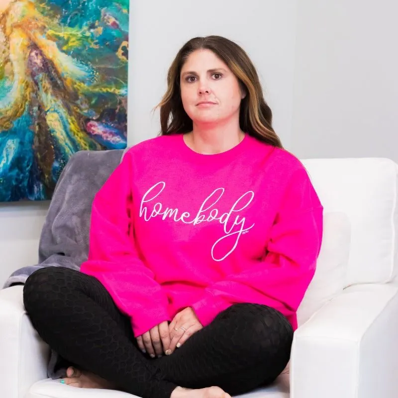 Pink Comfortable Homebody Sweatshirt sold by Boujee Boutique
