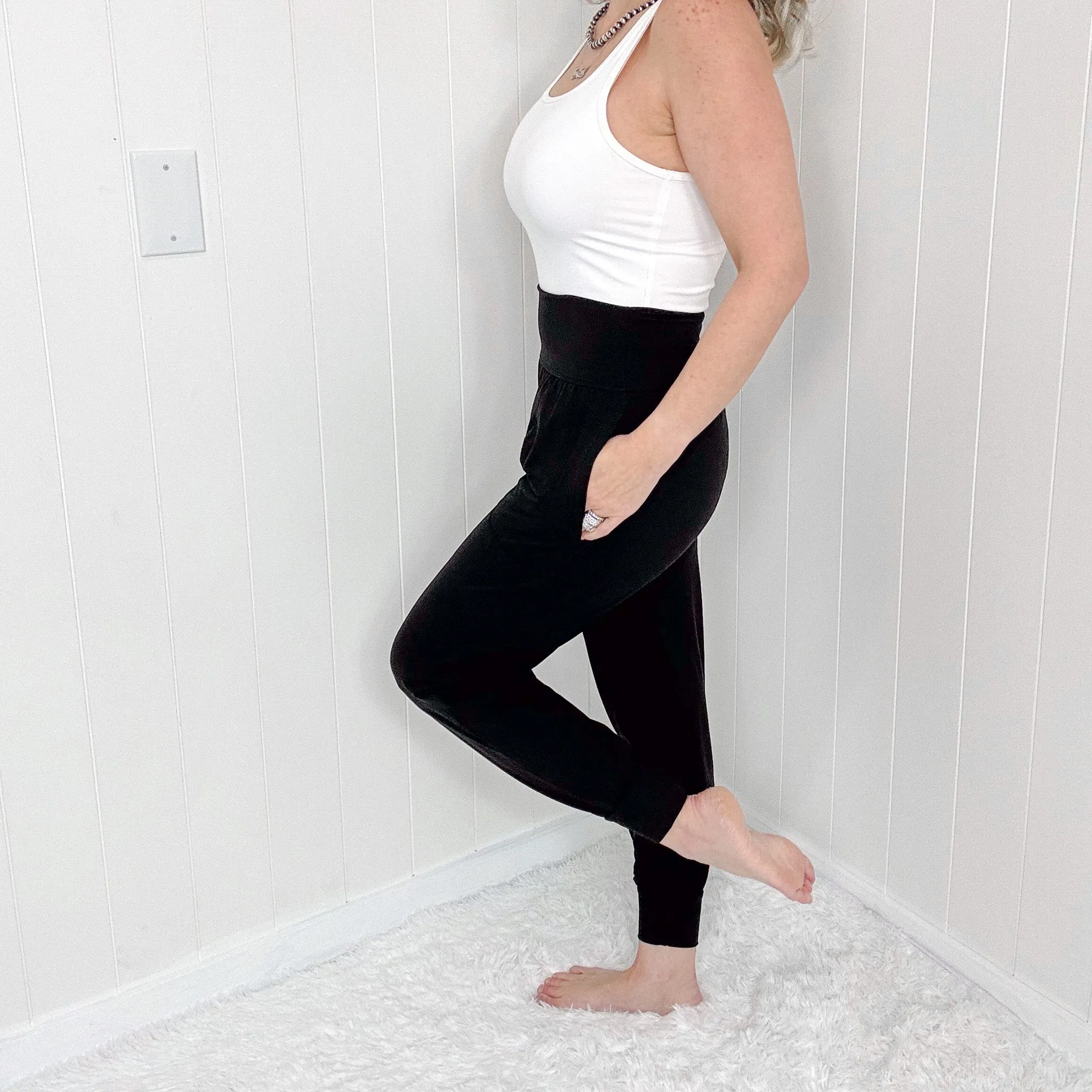 Black Soft Jogger Yoga Pants with Pockets sold by Boujee Boutique product image thumbnail 5