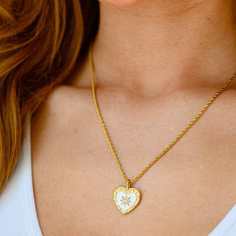 Sacred Heart Pendant Necklace sold by Boujee Boutique