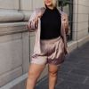 Champagne and Roses Satin Blazer sold by Boujee Boutique