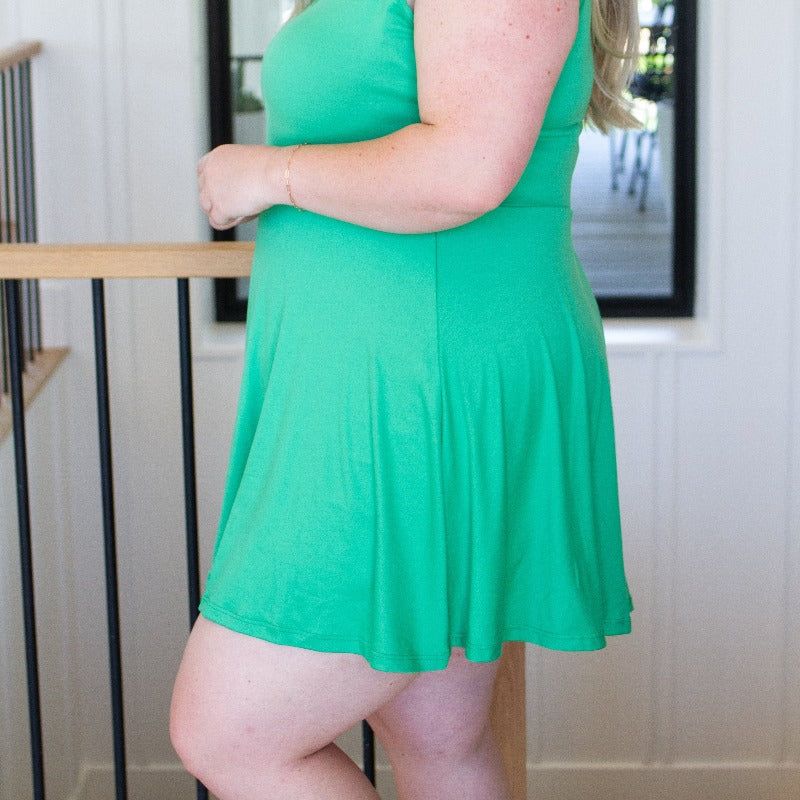 Gorgeous in Green Sleeveless Skort Dress sold by Boujee Boutique product image thumbnail 5