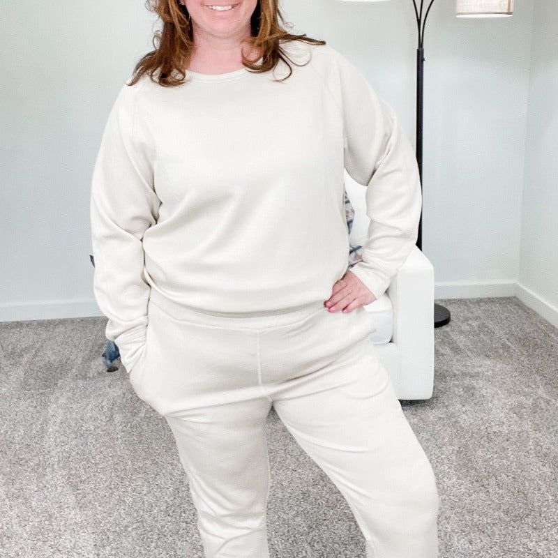 Natural Extremely Soft Elevated Contrast Seam Joggers sold by Boujee Boutique product image thumbnail 2