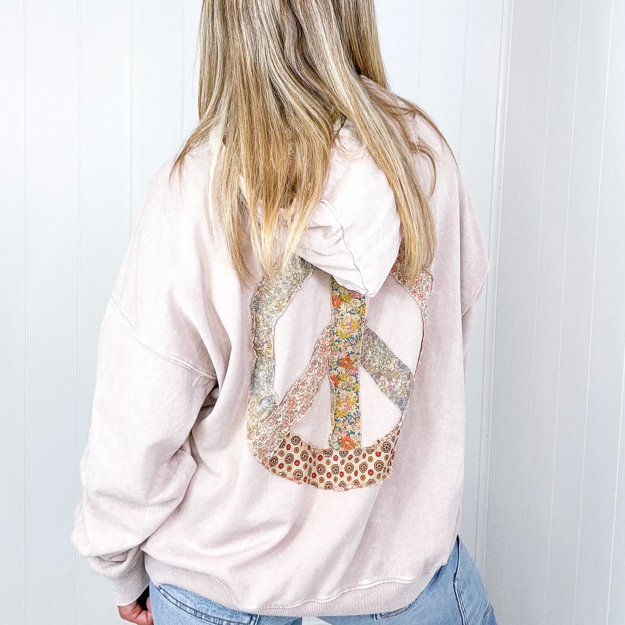 Relaxed in Peace Washed Pocket Long Sleeve Hoodies in 4 Colors *Final Sale* sold by Boujee Boutique product image thumbnail 3