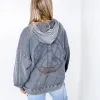 Relaxed in Peace Washed Pocket Long Sleeve Hoodies in 4 Colors *Final Sale* sold by Boujee Boutique