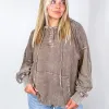 Relaxed in Peace Washed Pocket Long Sleeve Hoodies in 4 Colors *Final Sale* sold by Boujee Boutique
