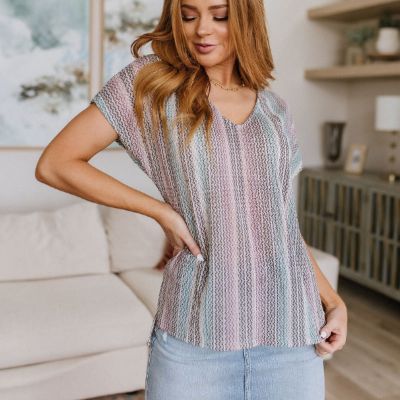 Let’s Cruise Striped Short Sleeve Top sold by Boujee Boutique