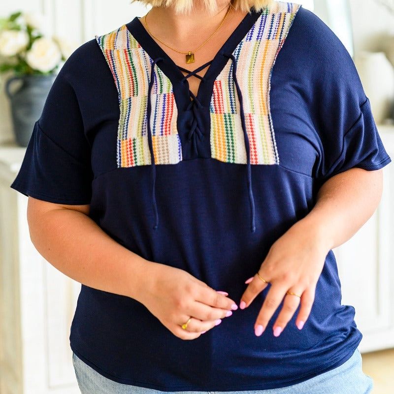 Laid Back Lace Up Top sold by Boujee Boutique product image thumbnail 4