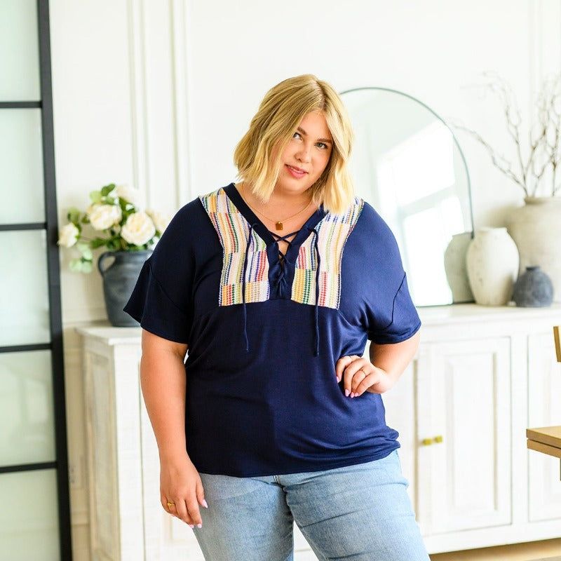 Laid Back Lace Up Top sold by Boujee Boutique product image thumbnail 5