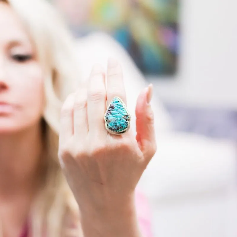 Turquoise Sterling Silver Arrowhead Ring sold by Boujee Boutique