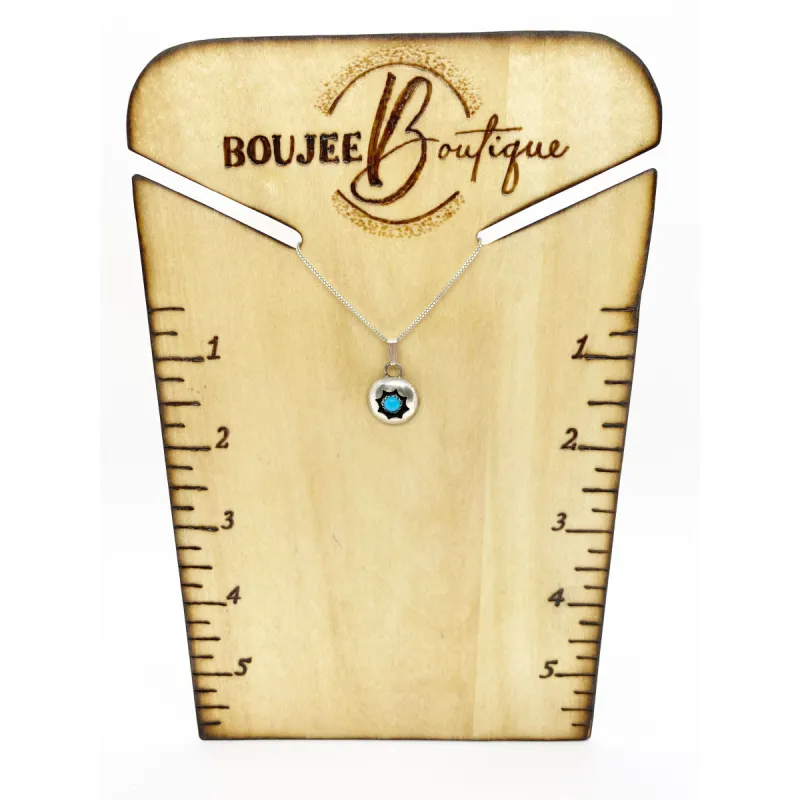 Sterling Silver Turquoise Flower Necklace sold by Boujee Boutique