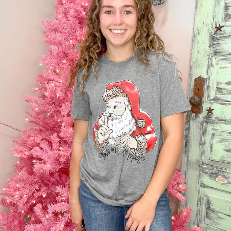 Believe in the Santa Magic Short Sleeve Graphic Tee sold by Boujee Boutique