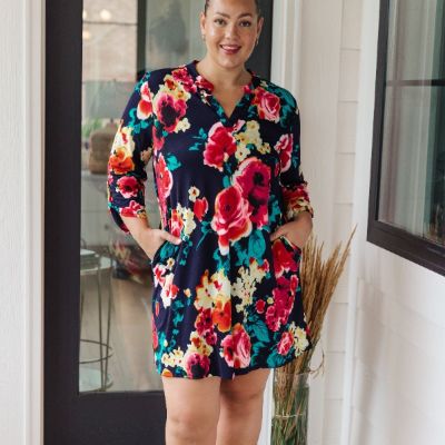 Dress Moonlit Garden Black Floral Midi Dress sold by Boujee Boutique