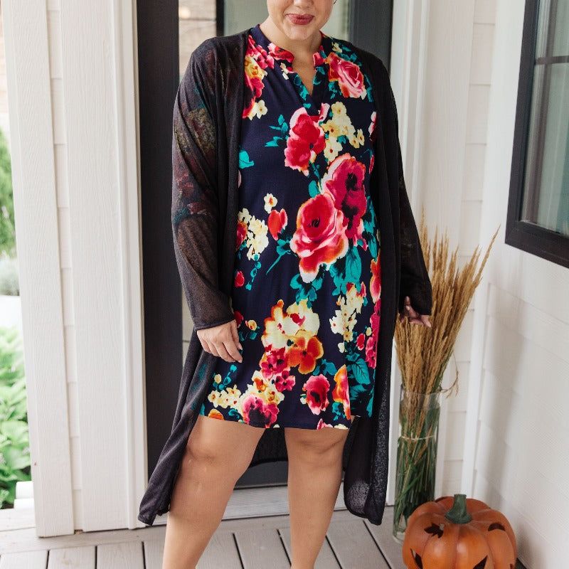 Dress Moonlit Garden Black Floral Midi Dress sold by Boujee Boutique product image thumbnail 5