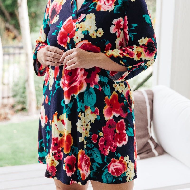 Dress Moonlit Garden Black Floral Midi Dress sold by Boujee Boutique product image thumbnail 4