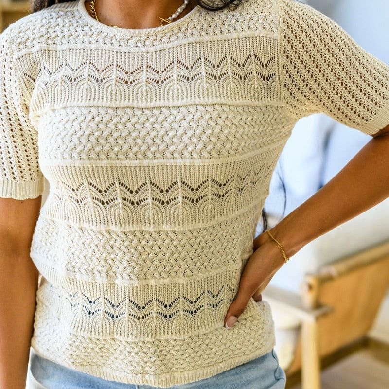 Thea Crocheted Knit Top sold by Boujee Boutique product image thumbnail 4