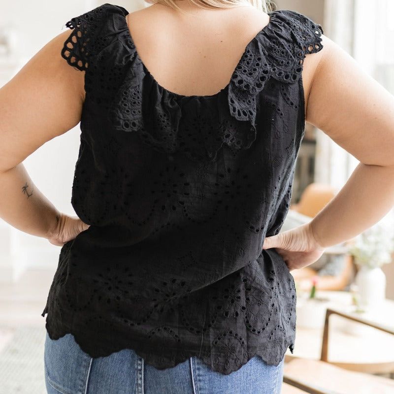 Black Parisian Stroll Lace Blouse sold by Boujee Boutique product image thumbnail 5