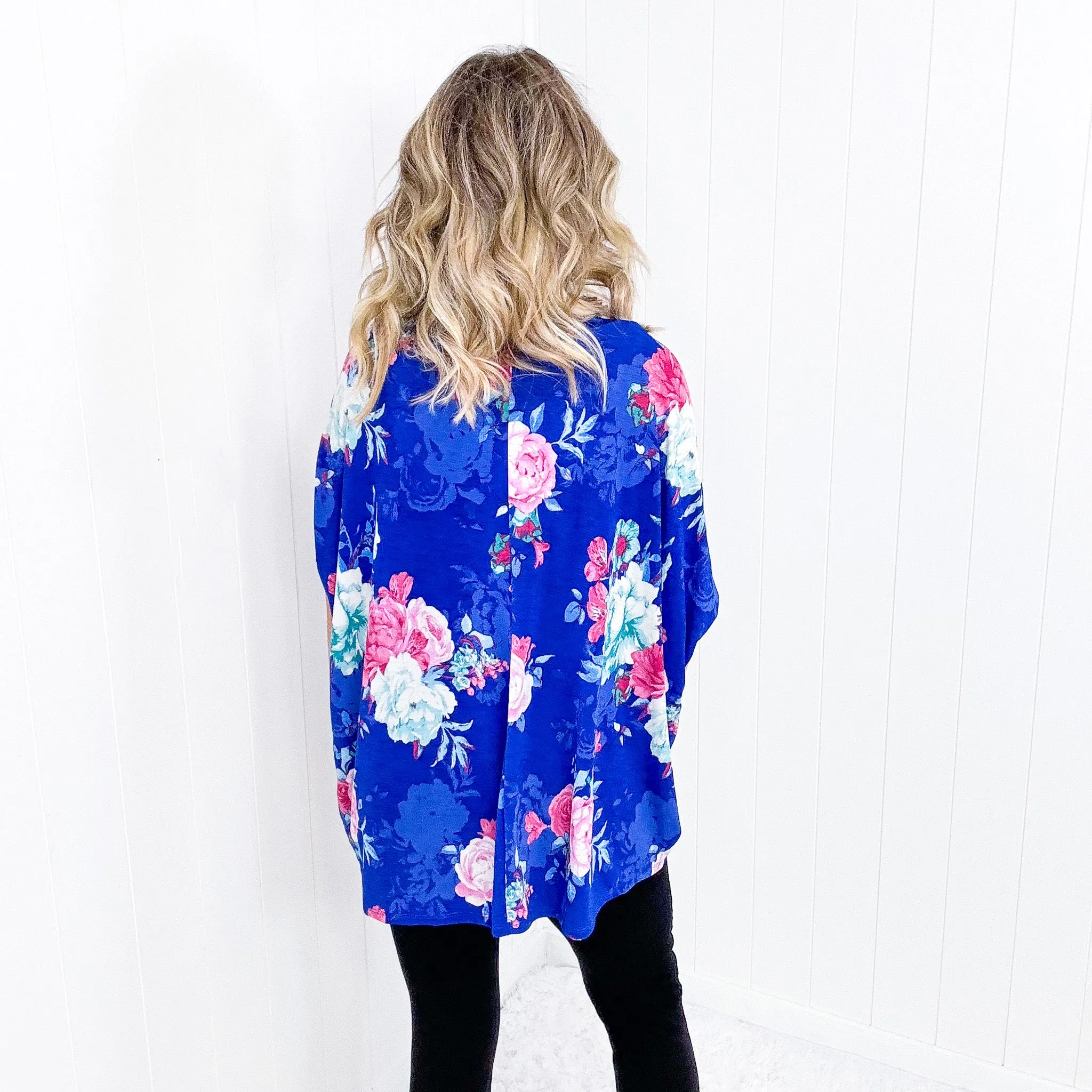 Dear Scarlett Essential Blouse in Royal and Pink Floral sold by Boujee Boutique product image thumbnail 5