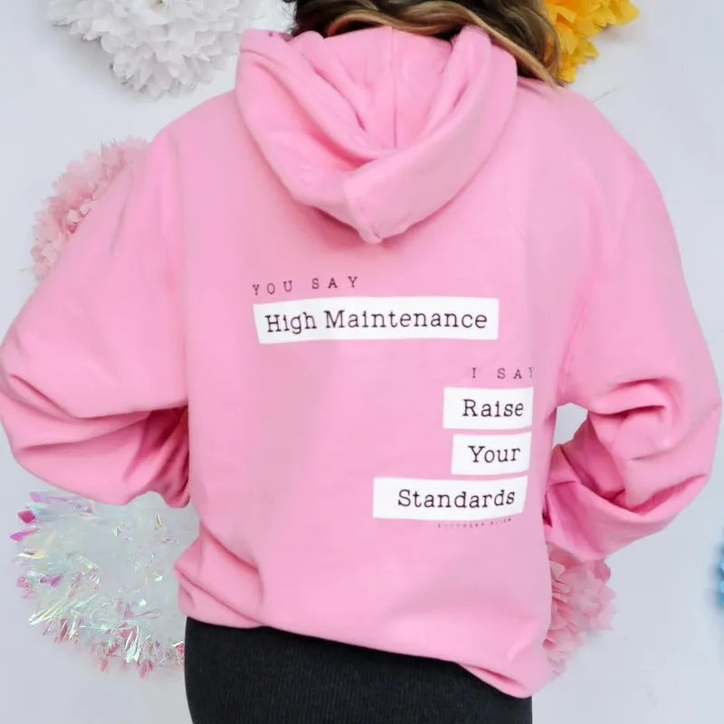 Raise Your Standards Pink Pullover Hoodie sold by Boujee Boutique