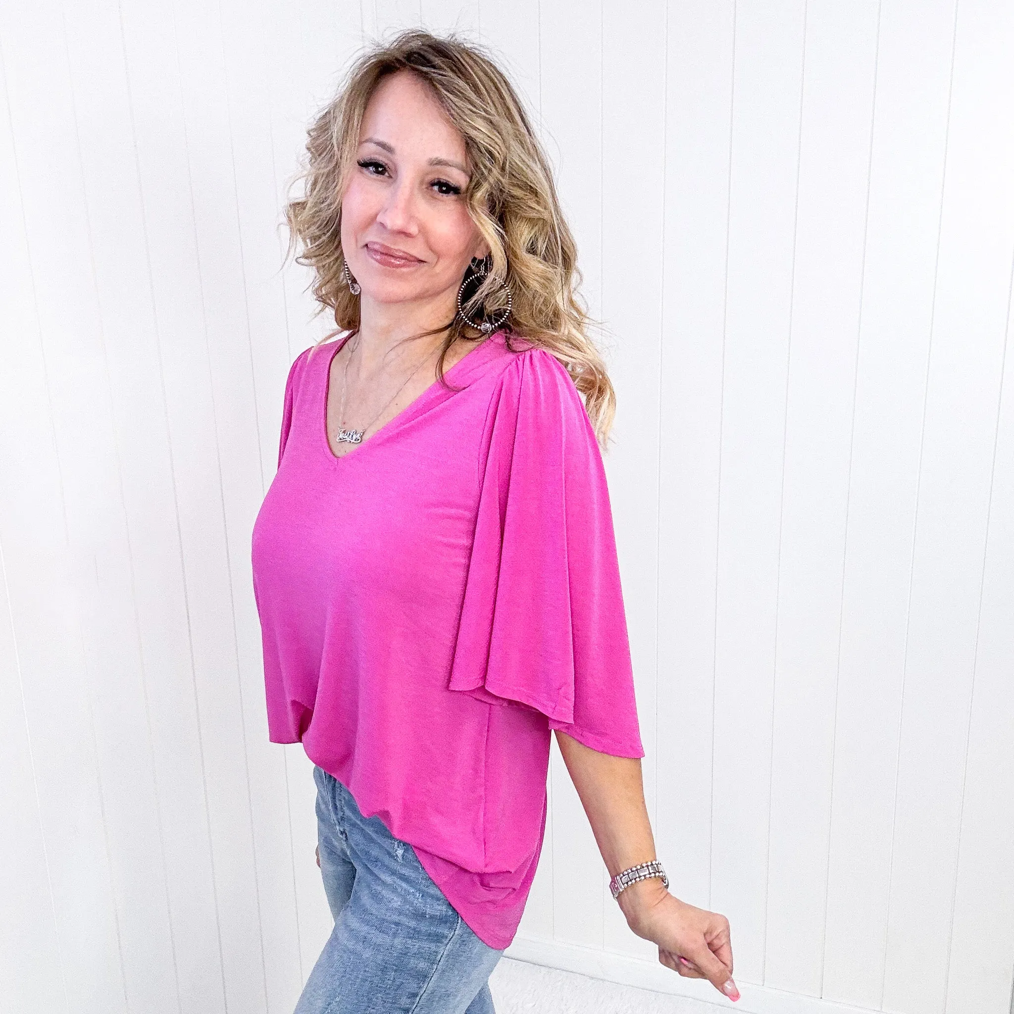 Dear Scarlett Cali Blouse in Magenta sold by Boujee Boutique product image thumbnail 2
