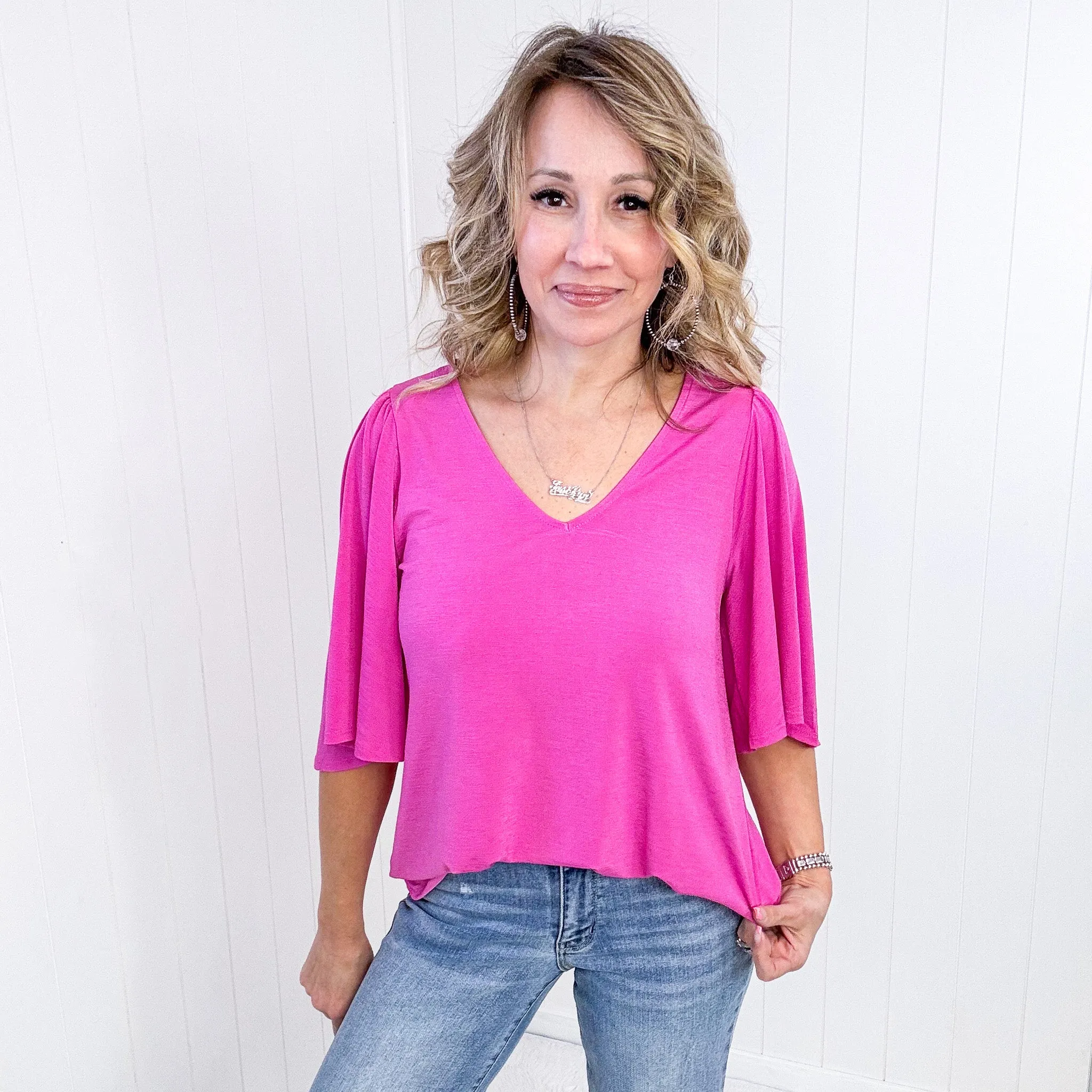 Dear Scarlett Cali Blouse in Magenta sold by Boujee Boutique product image thumbnail 4