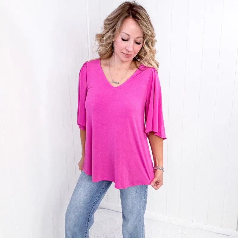 Dear Scarlett Cali Blouse in Magenta sold by Boujee Boutique