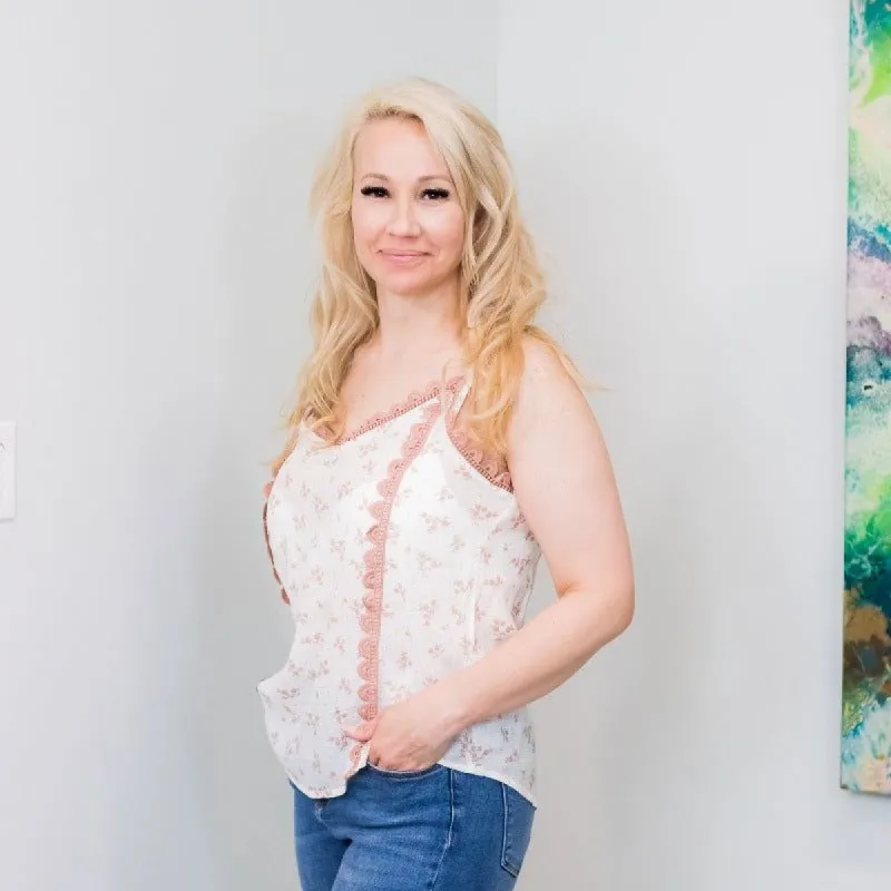 Scallop Edge Floral Tank Top sold by Boujee Boutique