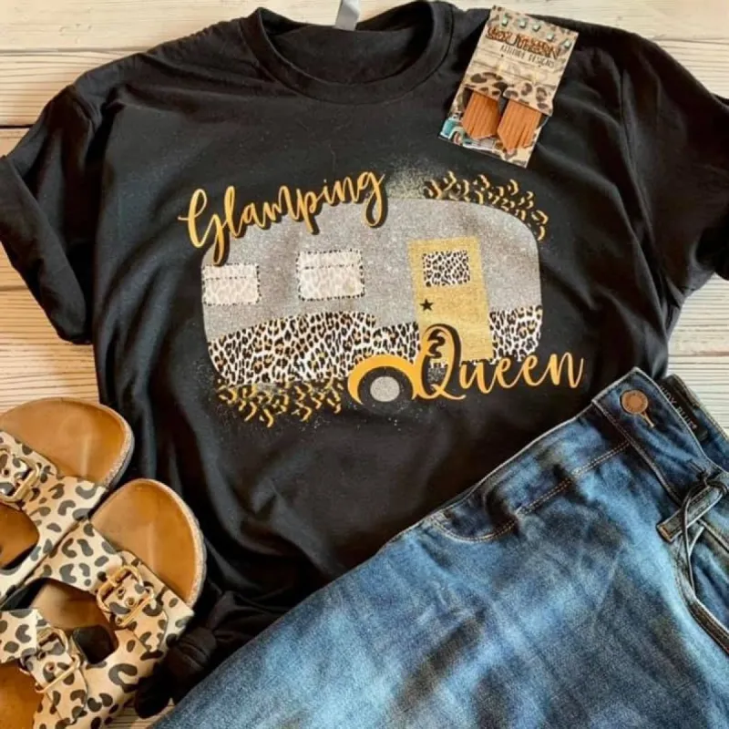 Glamping Queen Graphic Tee made by Boujee Boutique
