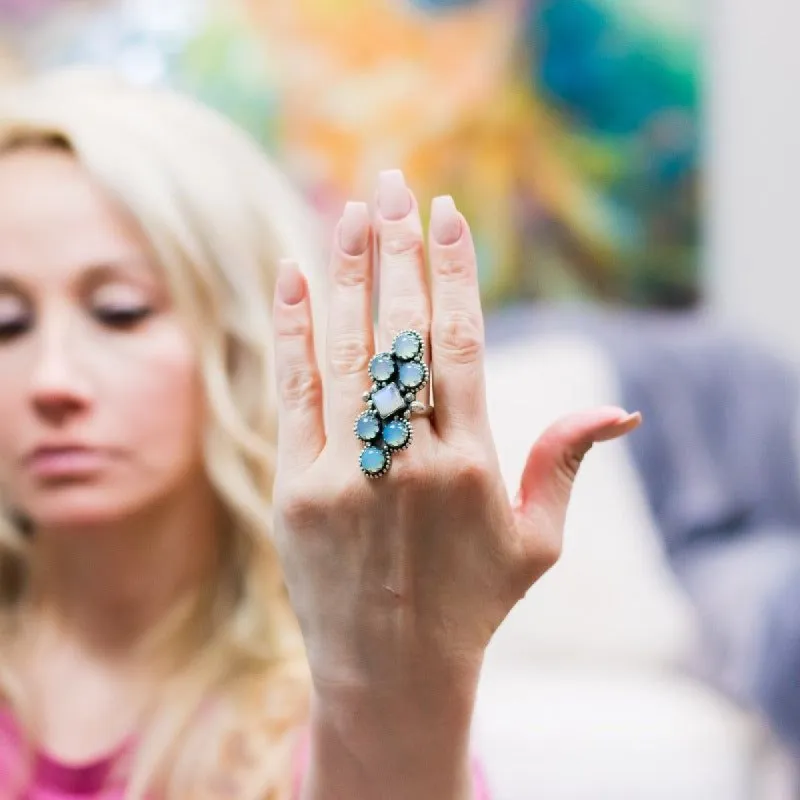 Sterling Silver Aqua Moonstone sold by Boujee Boutique