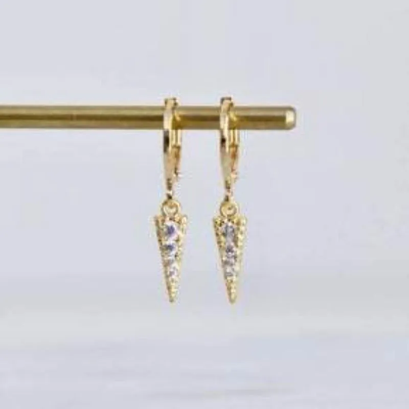 Gold Drop Triangle Earrings sold by Boujee Boutique