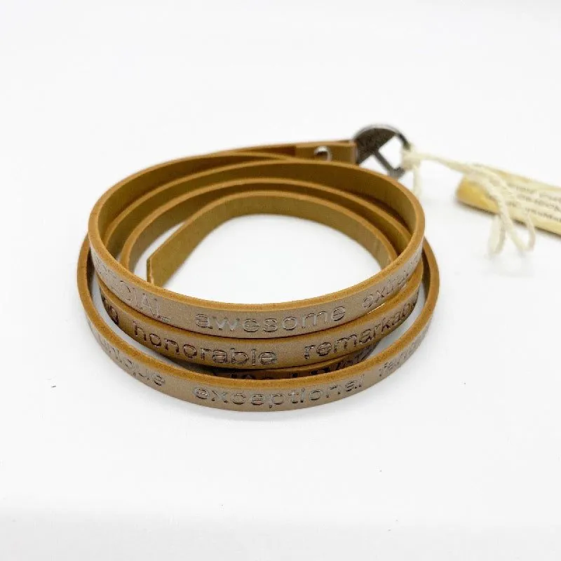 Inspirational Leather Wrap Bracelet made by Boujee Boutique