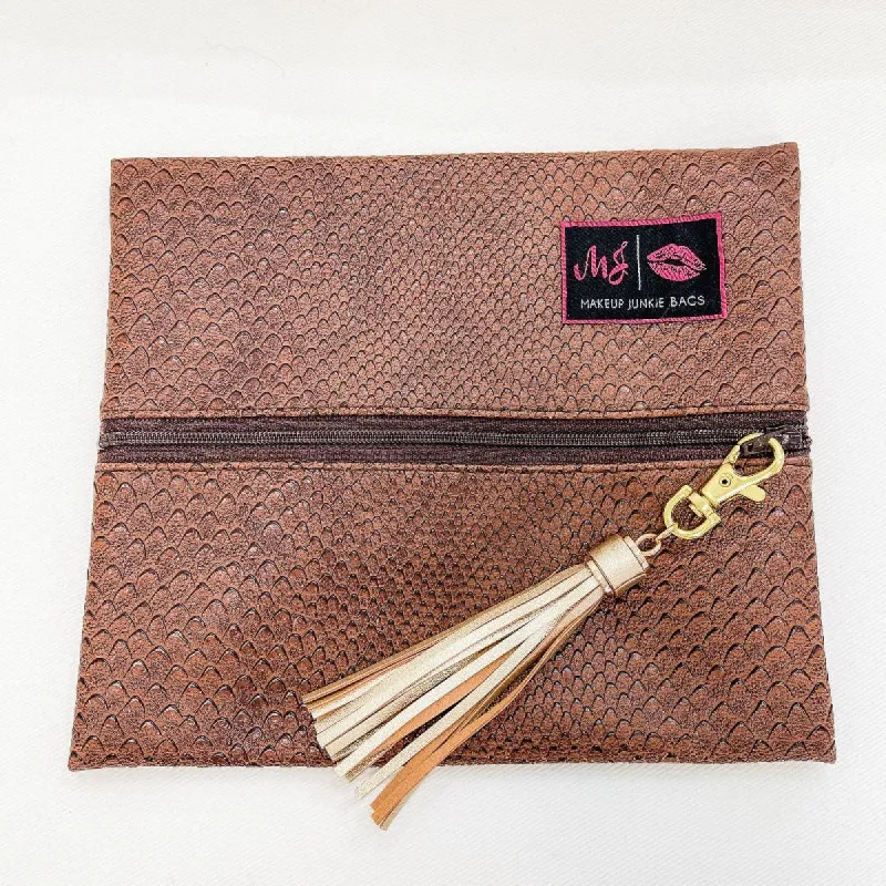 Cobra Embossed Small Makeup Junkie Bag sold by Boujee Boutique