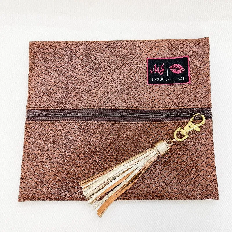 Cobra Embossed Small Makeup Junkie Bag sold by Boujee Boutique