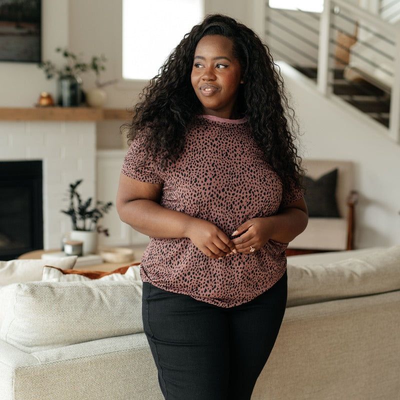 Pink Cheetah Girl Short Sleeve Top sold by Boujee Boutique