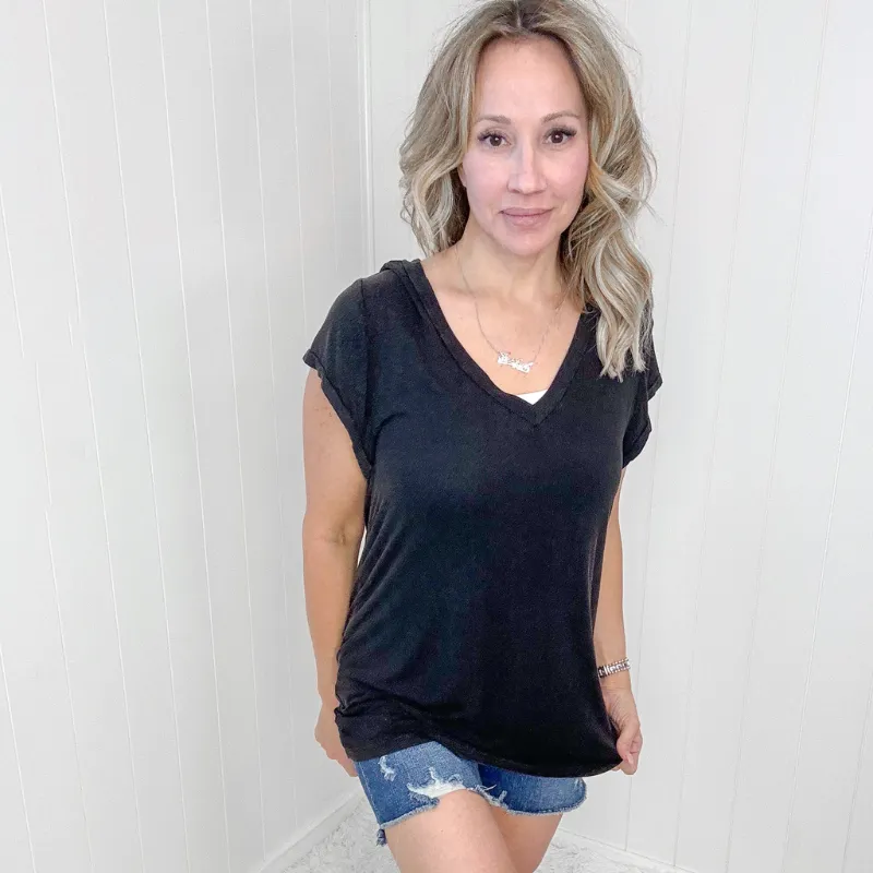 Pol Perfect Basic Oversized V Neckline Tee in 3 Colors *Final Sale* sold by Boujee Boutique product image thumbnail 4