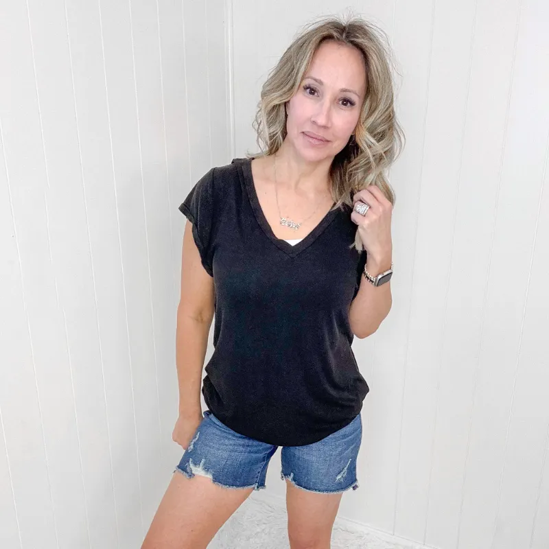 Pol Perfect Basic Oversized V Neckline Tee in 3 Colors *Final Sale* sold by Boujee Boutique product image thumbnail 3