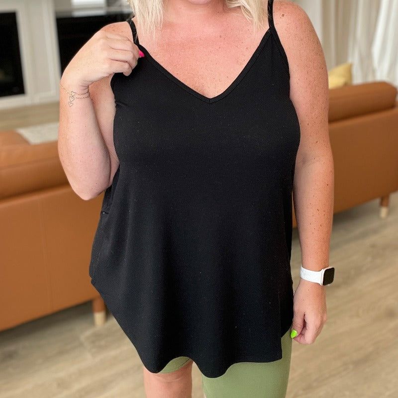 Reversible Spaghetti Strap Cami in Black sold by Boujee Boutique product image thumbnail 2