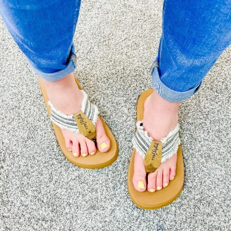 Gypsy Jazz Tan Flip Flops sold by Boujee Boutique