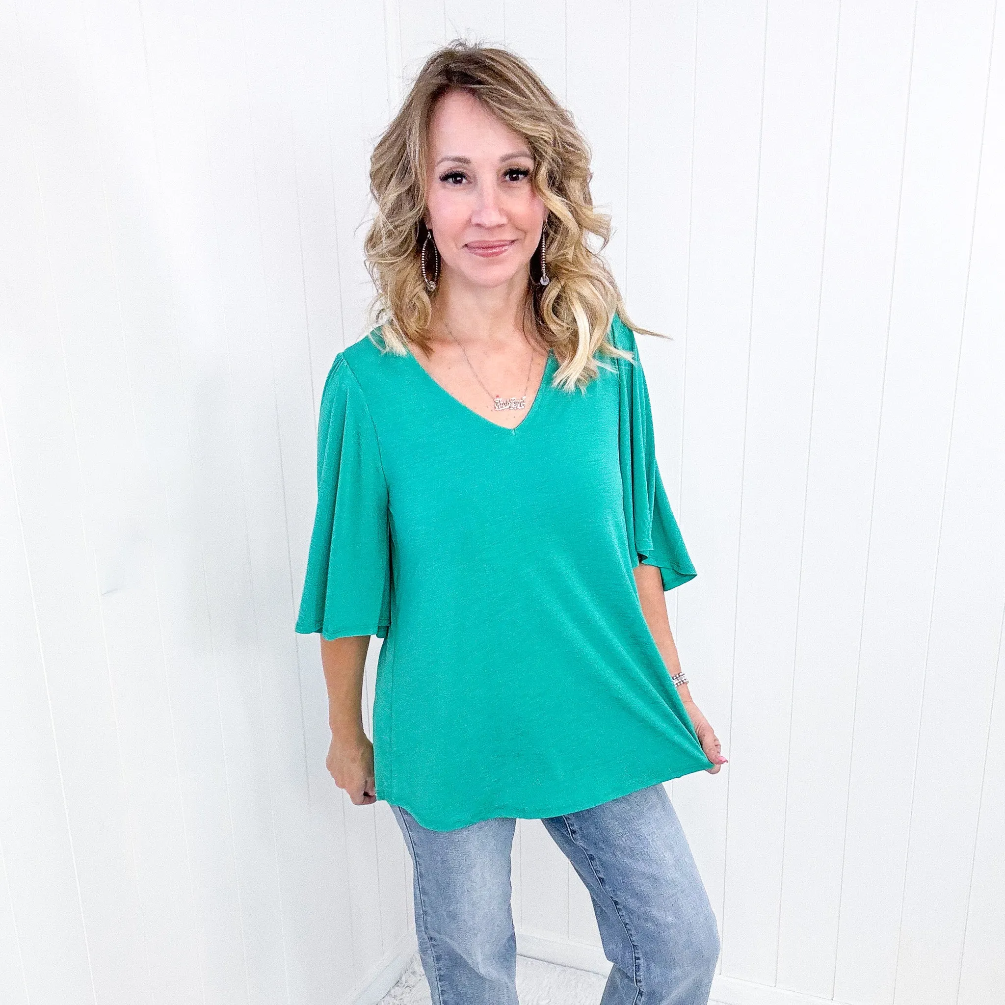 Dear Scarlett Cali Blouse in Emerald sold by Boujee Boutique product image thumbnail 5