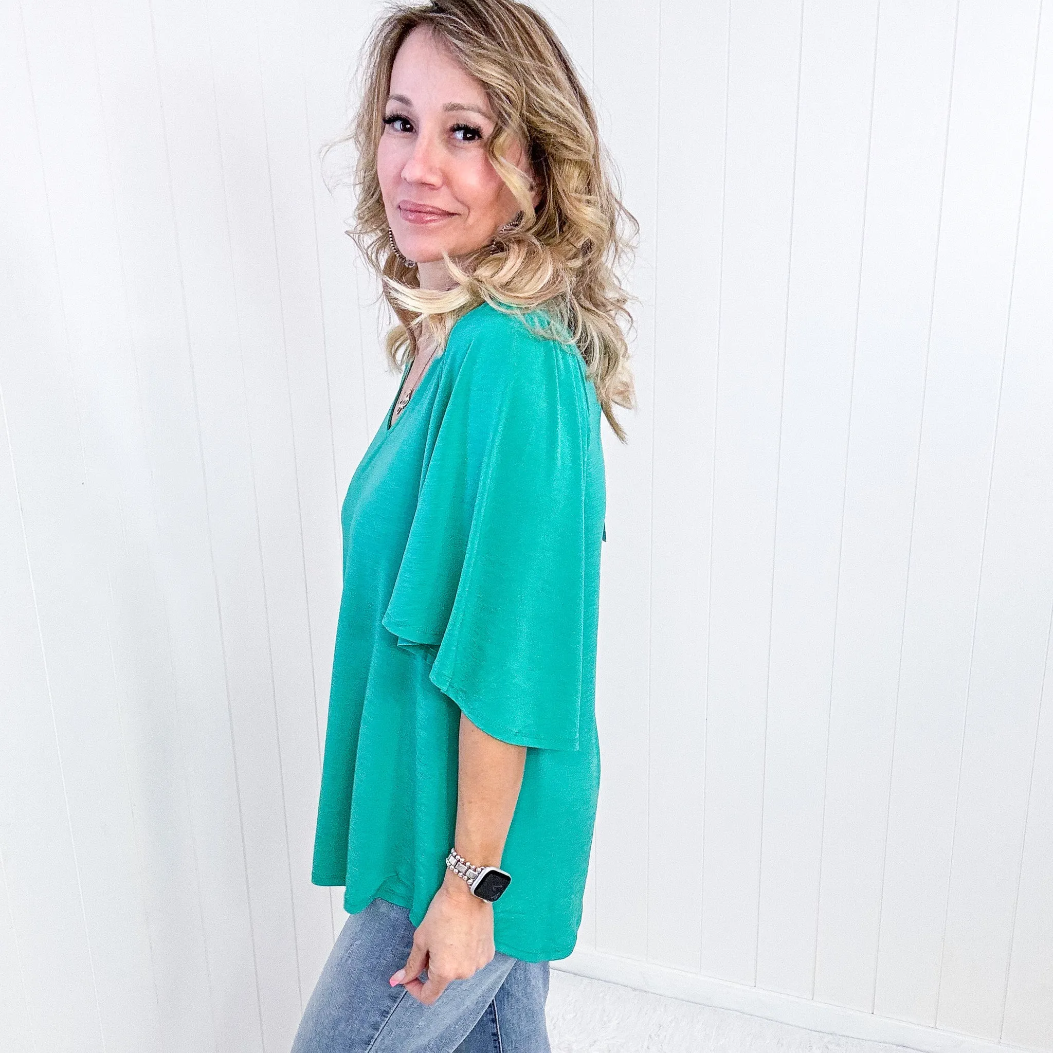 Dear Scarlett Cali Blouse in Emerald sold by Boujee Boutique product image thumbnail 2