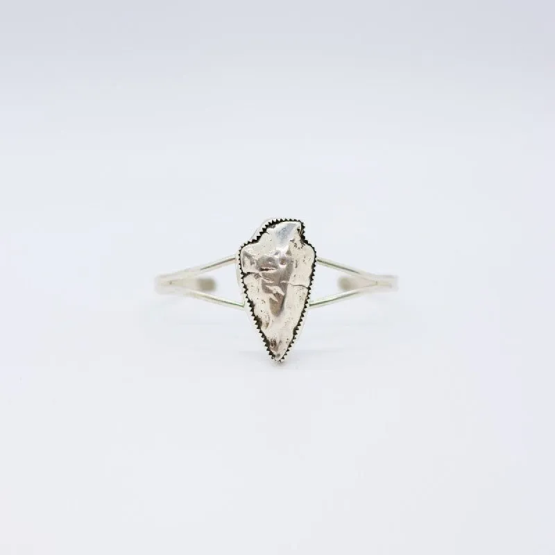 Sterling Silver Arrowhead Cuff made by Boujee Boutique