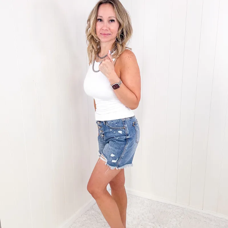 White Double Layered Round Neck Tank Top sold by Boujee Boutique product image thumbnail 5
