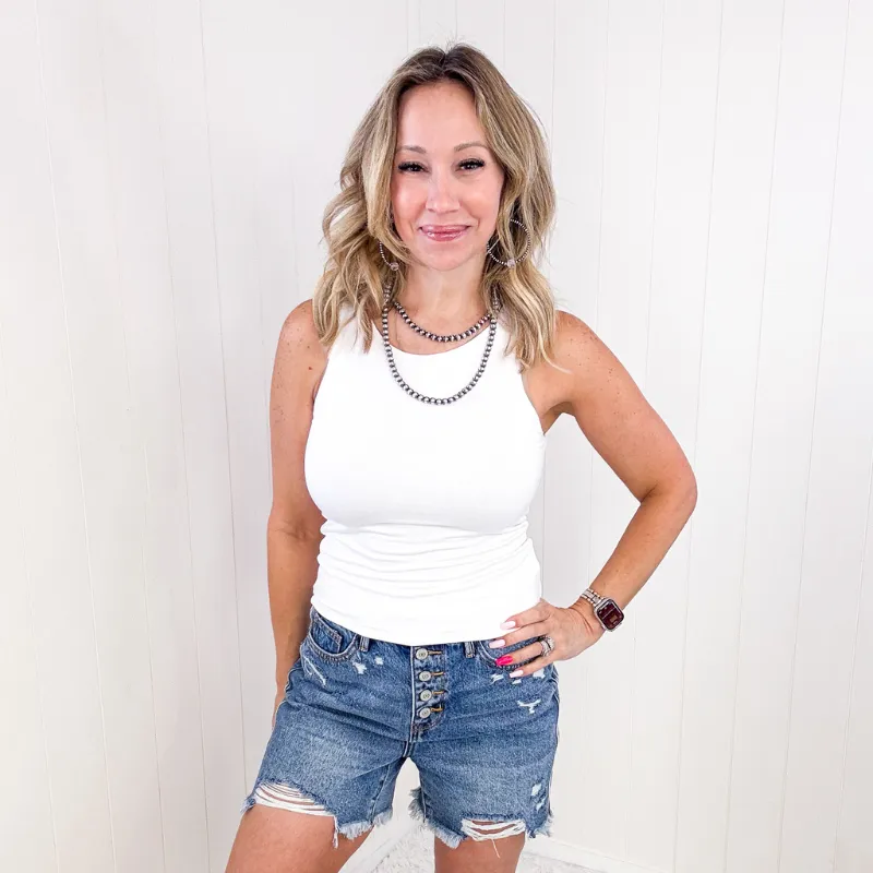 White Double Layered Round Neck Tank Top sold by Boujee Boutique product image thumbnail 2