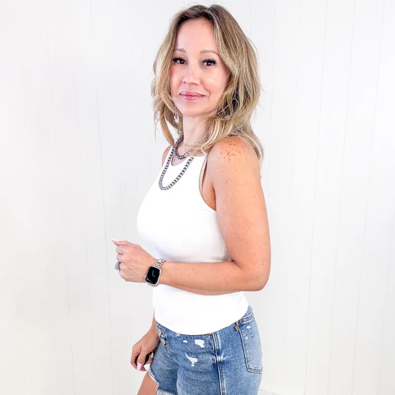 White Double Layered Round Neck Tank Top sold by Boujee Boutique product image thumbnail 4